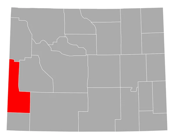 Wyoming Deki Lincoln Haritası — Stok Vektör