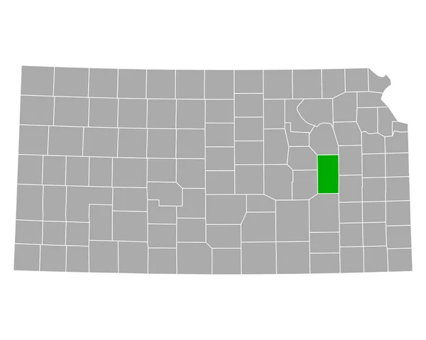 Mapa Cartões Plásticos Kansas — Vetor de Stock