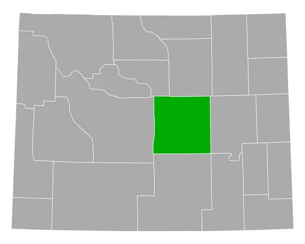 Wyoming Deki Natrona Haritası — Stok Vektör
