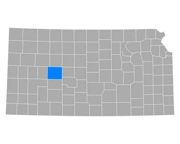 Mappa Ness Kansas — Vettoriale Stock