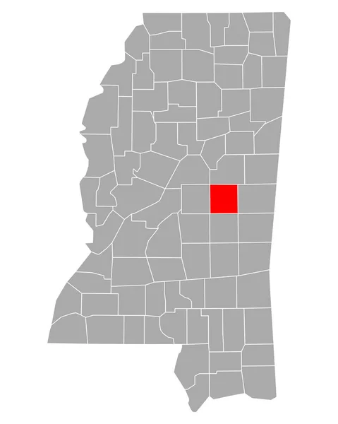 Kaart Van Neshoba Mississippi — Stockvector