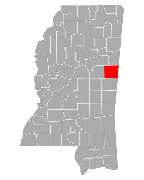 Kaart Van Noxubee Mississippi — Stockvector