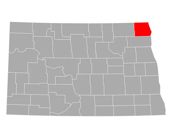 Mapa Pembiny Północnej Dakocie — Wektor stockowy