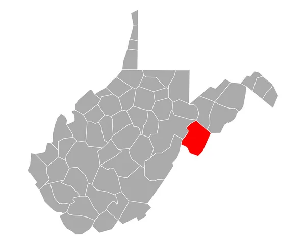 Karte Von Pendleton West Virginia — Stockvektor