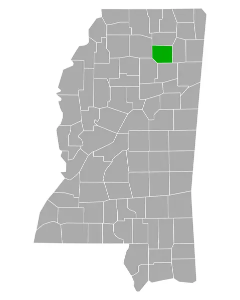 Mappa Pontotoc Mississippi — Vettoriale Stock