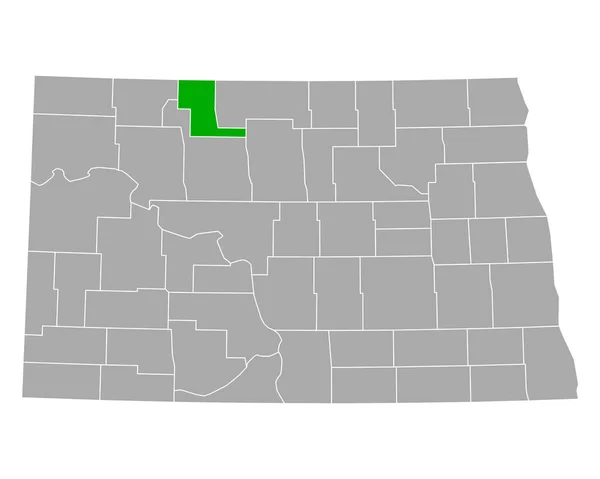 Mapa Transporte Terrestre Dakota Norte — Vetor de Stock