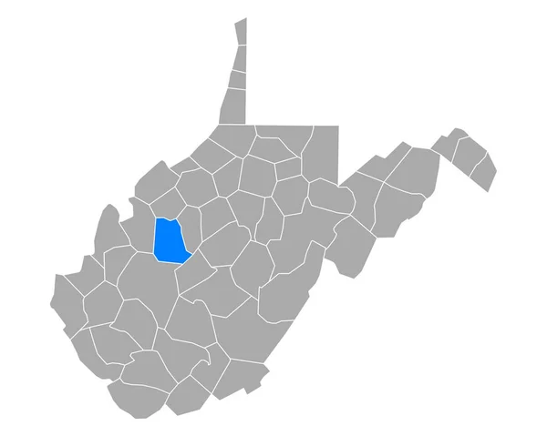 Mapa Roane West Virginia — Vetor de Stock