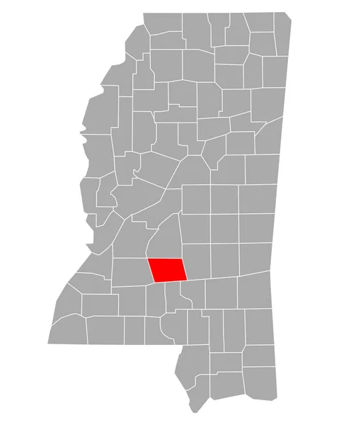 Mapa Albergues Juventude Mississippi — Vetor de Stock