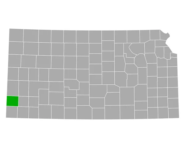 Kansas Taki Stanton Haritası — Stok Vektör