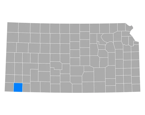 Kansas Taki Stevens Haritası — Stok Vektör