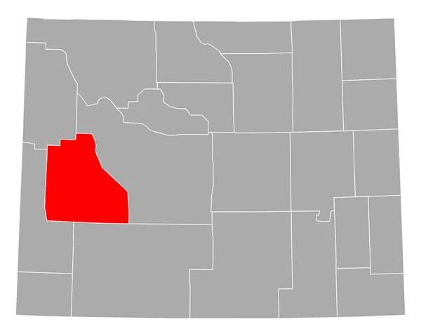 Mapa Sublette Wyoming —  Vetores de Stock