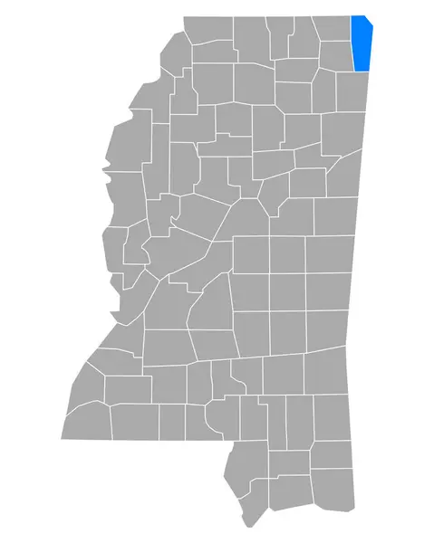 Mississippi Deki Tishomingo Haritası — Stok Vektör