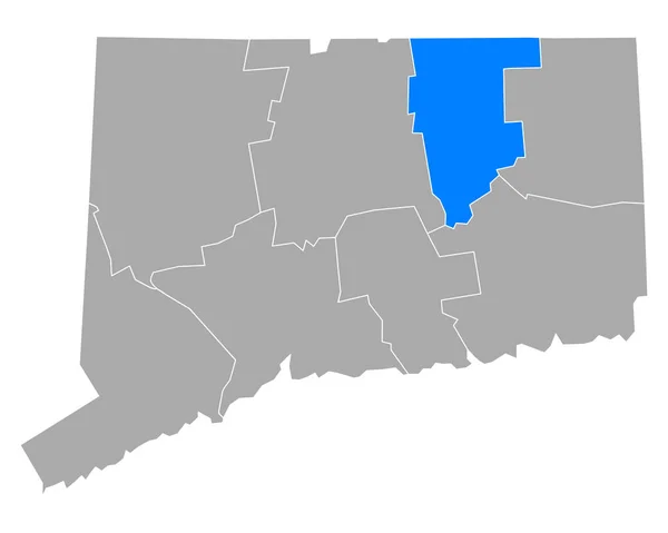 Mapa Tollandu Connecticutu — Stockový vektor