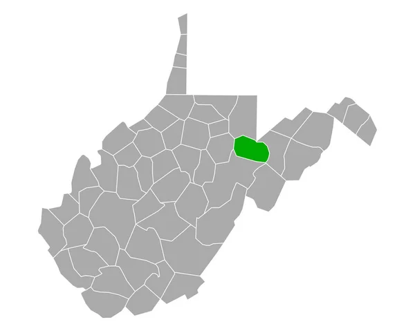 Mappa Tucker West Virginia — Vettoriale Stock