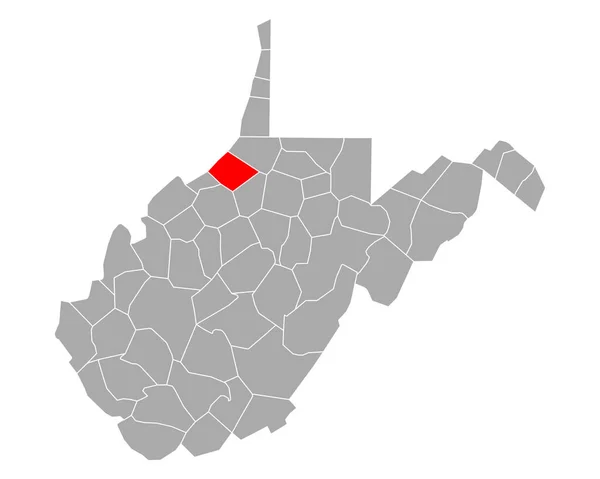 Χάρτης Του Τάιλερ Στη Δυτική Βιρτζίνια — Διανυσματικό Αρχείο