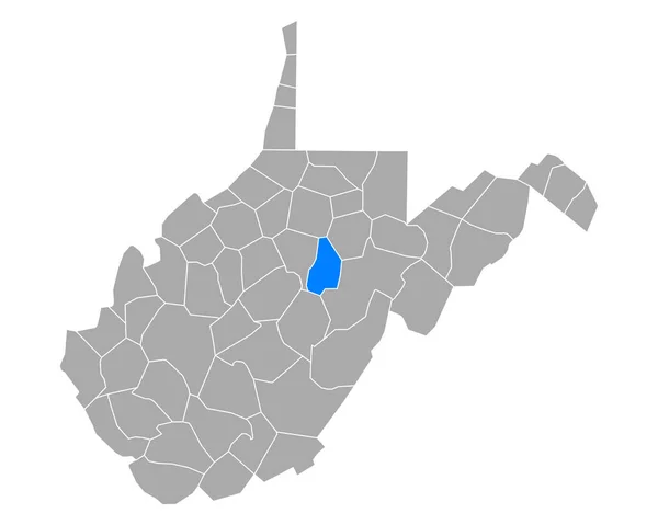 ウェストバージニア州のアッシャー州地図 — ストックベクタ