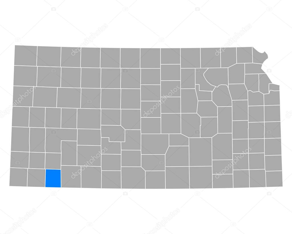 Map of Seward in Kansas