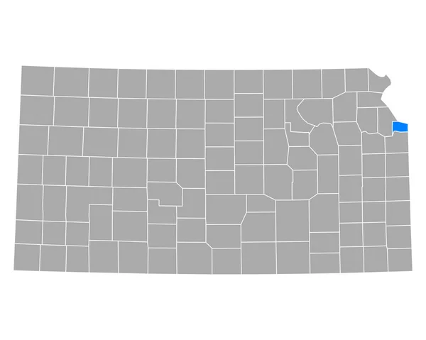 堪萨斯州Wyandotte地图 — 图库矢量图片