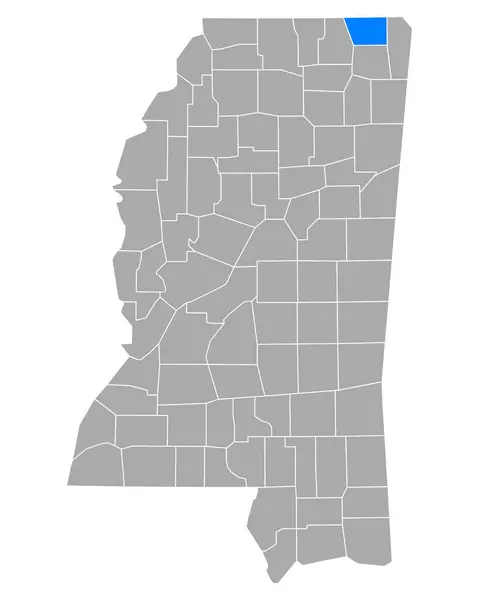 Map Alcorn Mississippi — Stock Vector