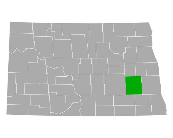 Karta Över Barnes North Dakota — Stock vektor