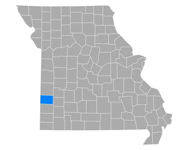 Missouri Deki Barton Haritası — Stok Vektör
