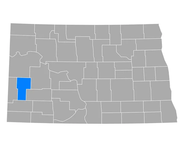 ノースダコタ州の請求書の地図 — ストックベクタ