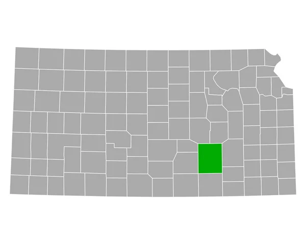 Mapa Butlera Kansas — Wektor stockowy