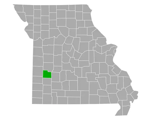 Cédrus Térképe Missouriban — Stock Vector