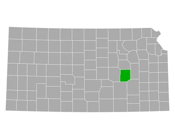Mappa Chase Kansas — Vettoriale Stock