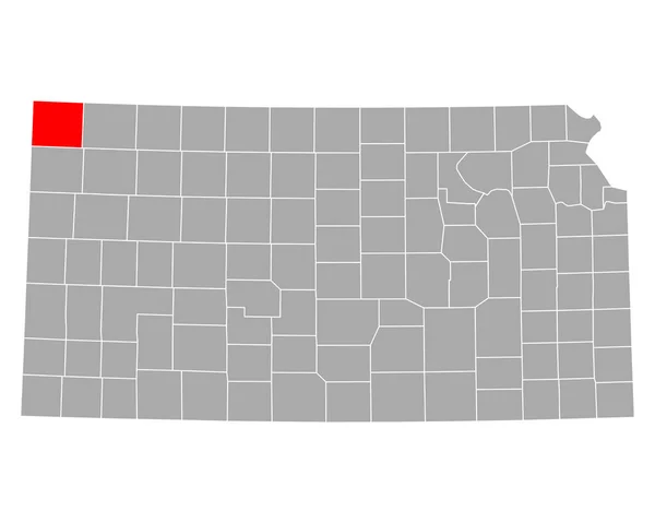 Kansas Taki Cheyenne Haritası — Stok Vektör
