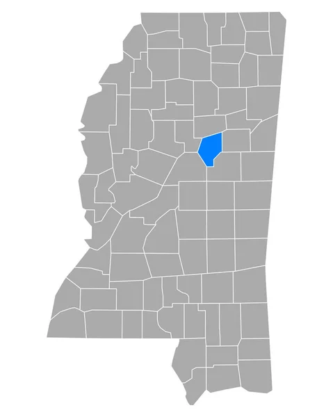 Mapa Choctaw Mississippi — Wektor stockowy
