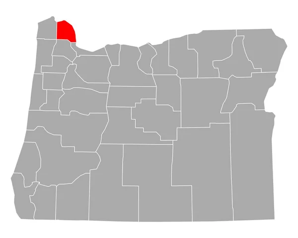 Columbia Térképe Oregon Helységben — Stock Vector