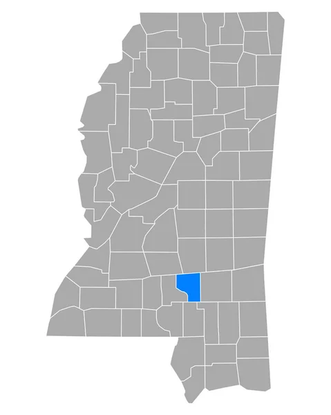 Mississippi Deki Covington Haritası — Stok Vektör