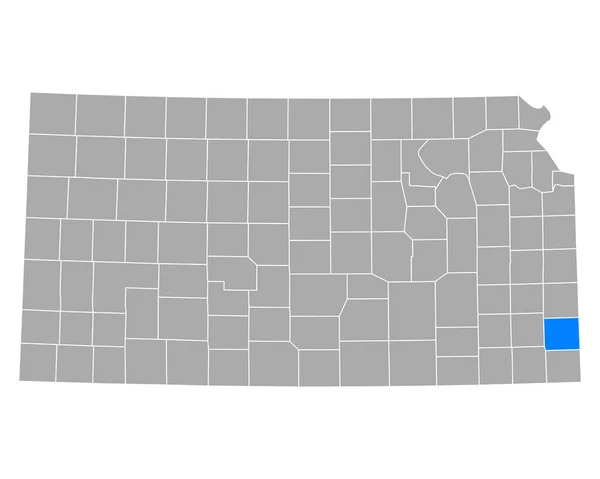 Mapa Crawford Kansas —  Vetores de Stock