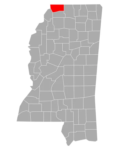 Kaart Van Desoto Mississippi — Stockvector