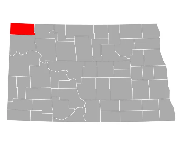 Kuzey Dakota Daki Bölünme Haritası — Stok Vektör