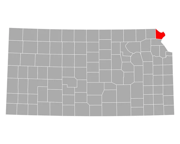 Kansas Taki Doniphan Haritası — Stok Vektör