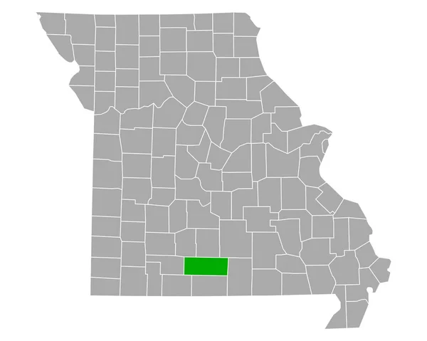 Douglas Térképe Missouriban — Stock Vector