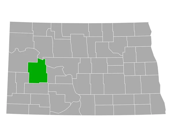 Mapa Dunn Dakota Północna — Wektor stockowy