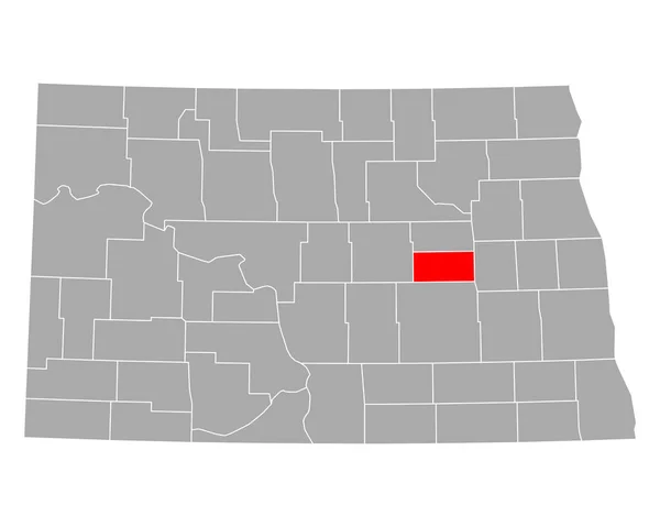 Mapa Foster Dakota Norte — Vetor de Stock