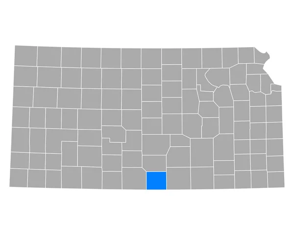 Kansas Taki Harper Haritası — Stok Vektör