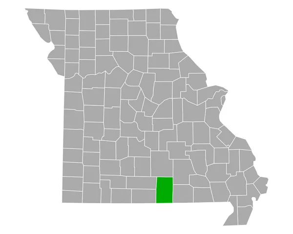 Howell Térképe Missouriban — Stock Vector