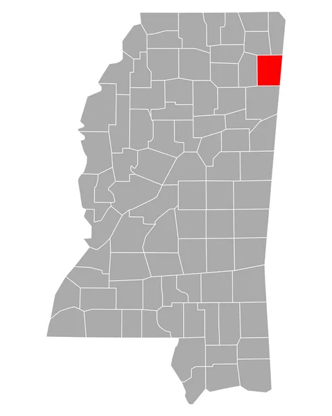 Kaart Van Itawamba Mississippi — Stockvector