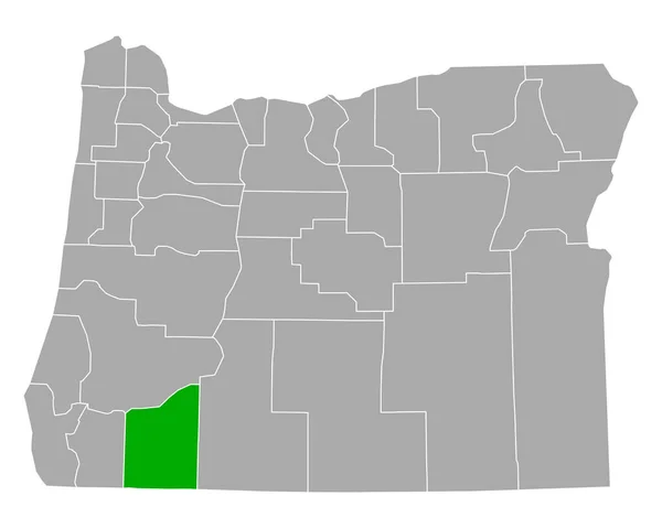 オレゴン州のジャクソン地図 — ストックベクタ