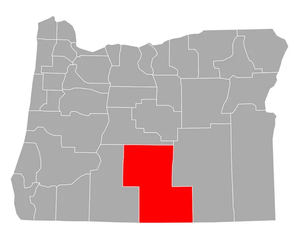 Mappa Del Lago Oregon — Vettoriale Stock