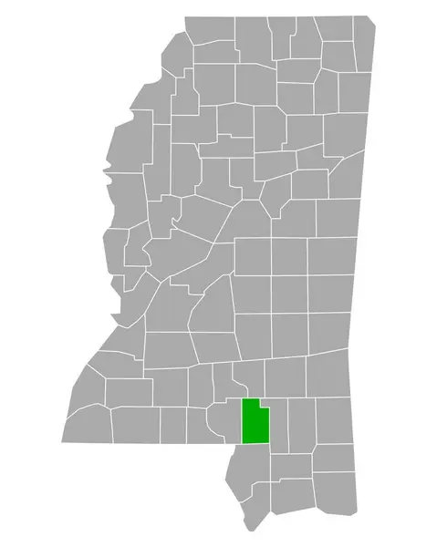 Mappa Lamar Mississippi — Vettoriale Stock