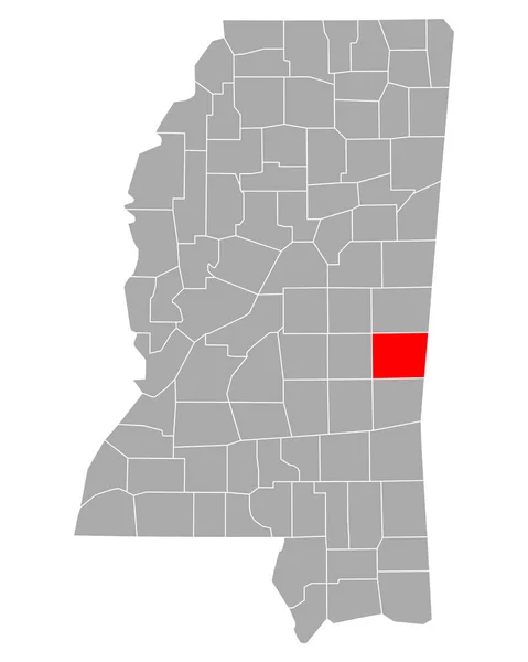 Carte Lauderdale Dans Mississippi — Image vectorielle