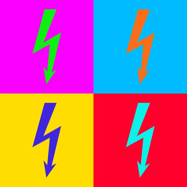 Lightning Pop Art Vector Illustration — Stock Vector