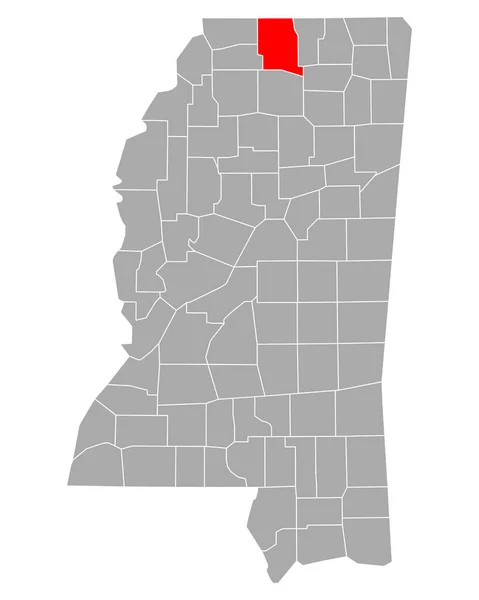 Carte Marshall Dans Mississippi — Image vectorielle