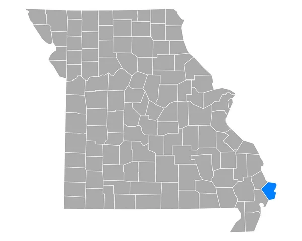 Mapa Mississippi Missouri — Stockový vektor